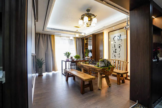 152㎡新中式四居室,古典與現(xiàn)代相互碰撞,感受高貴與典雅生活氣息